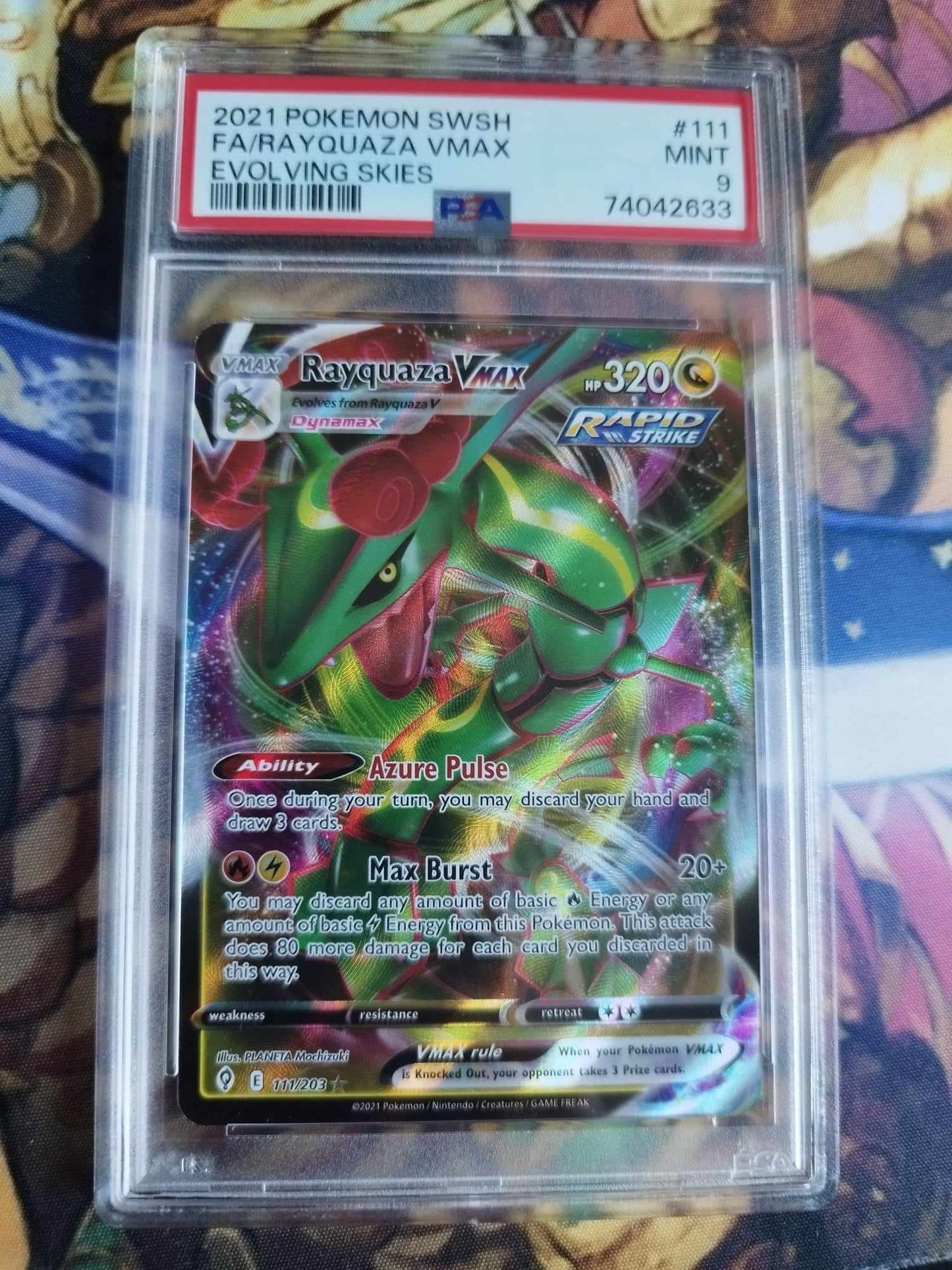 RAYQUAZA VMAX 111/203 GRADED PSA 9